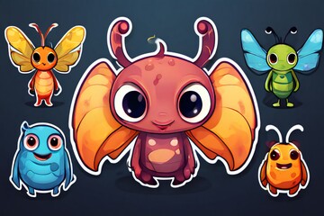 Obraz premium Cartoon characters, game characters, animation characters, animal characters, insect characters, marine animal characters, dolphins, turtles, sharks, whales, fish, characters, pictures, images