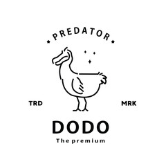 vintage retro hipster dodo logo outline monoline art icon  © Artoniumw