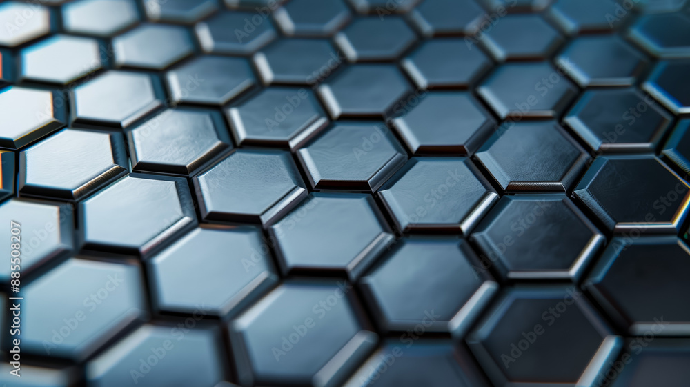 Poster textured metal background with hexagonal pattern and reflective surface modern industrial look silve