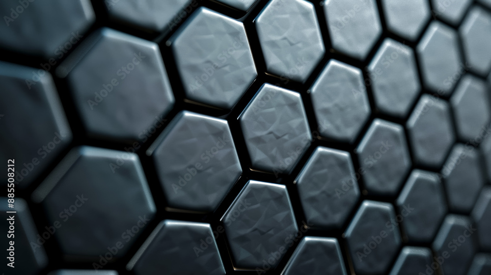 Poster textured metal background with hexagonal pattern and reflective surface modern industrial look silve