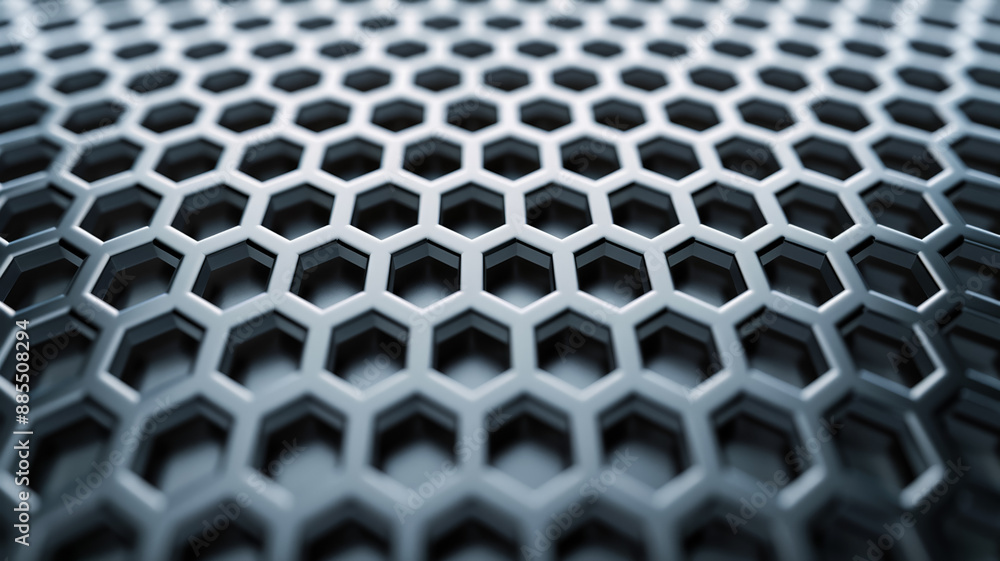 Poster textured metal background with hexagonal pattern and reflective surface modern industrial look silve