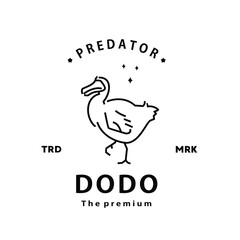 vintage retro hipster dodo logo outline monoline art icon  © Artoniumw
