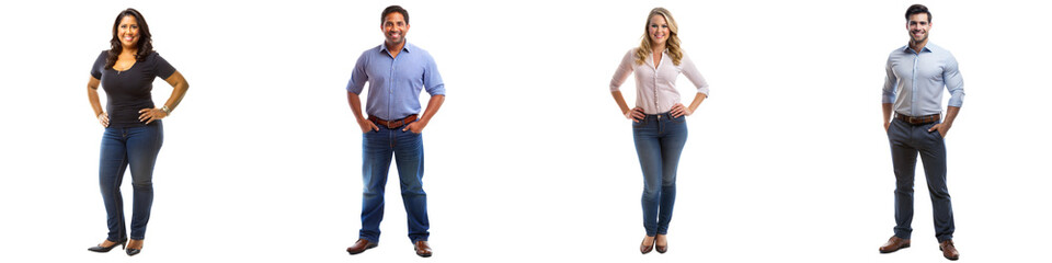 Fototapeta premium Diverse Group of Smiling Professionals Posing in Casual Attire