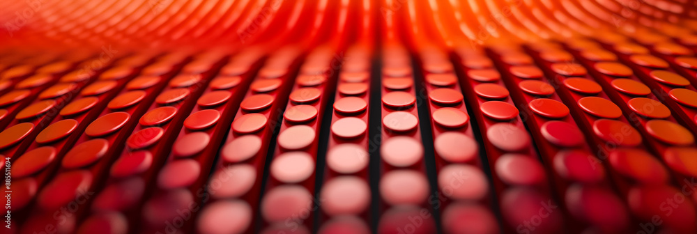 Poster abstract halftone radial pattern in shades of red and orange dynamic and vibrant