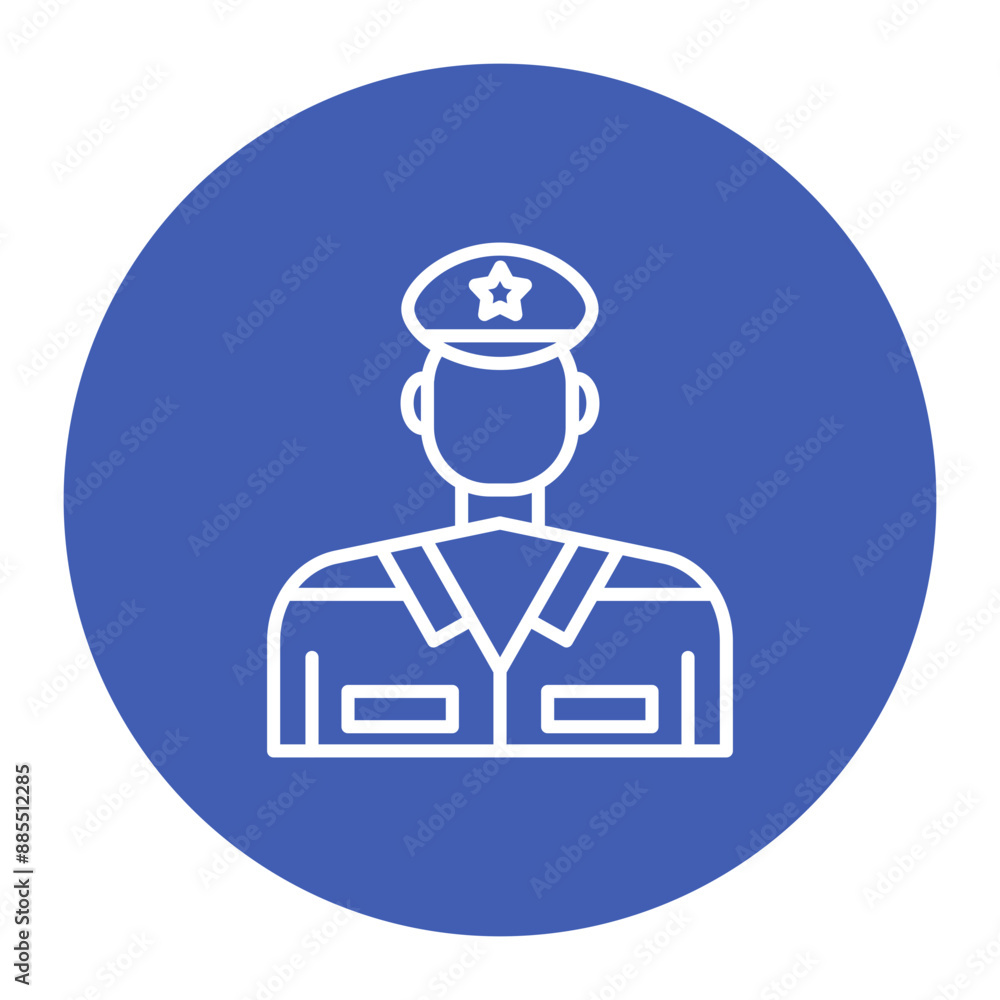 Sticker security guard icon