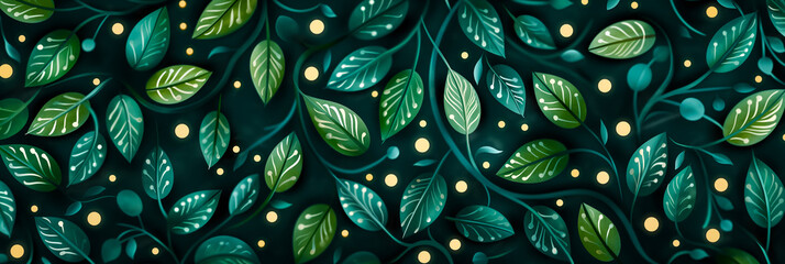 Diwali abstract background with paisley and floral patterns in green and gold rich and intricate 