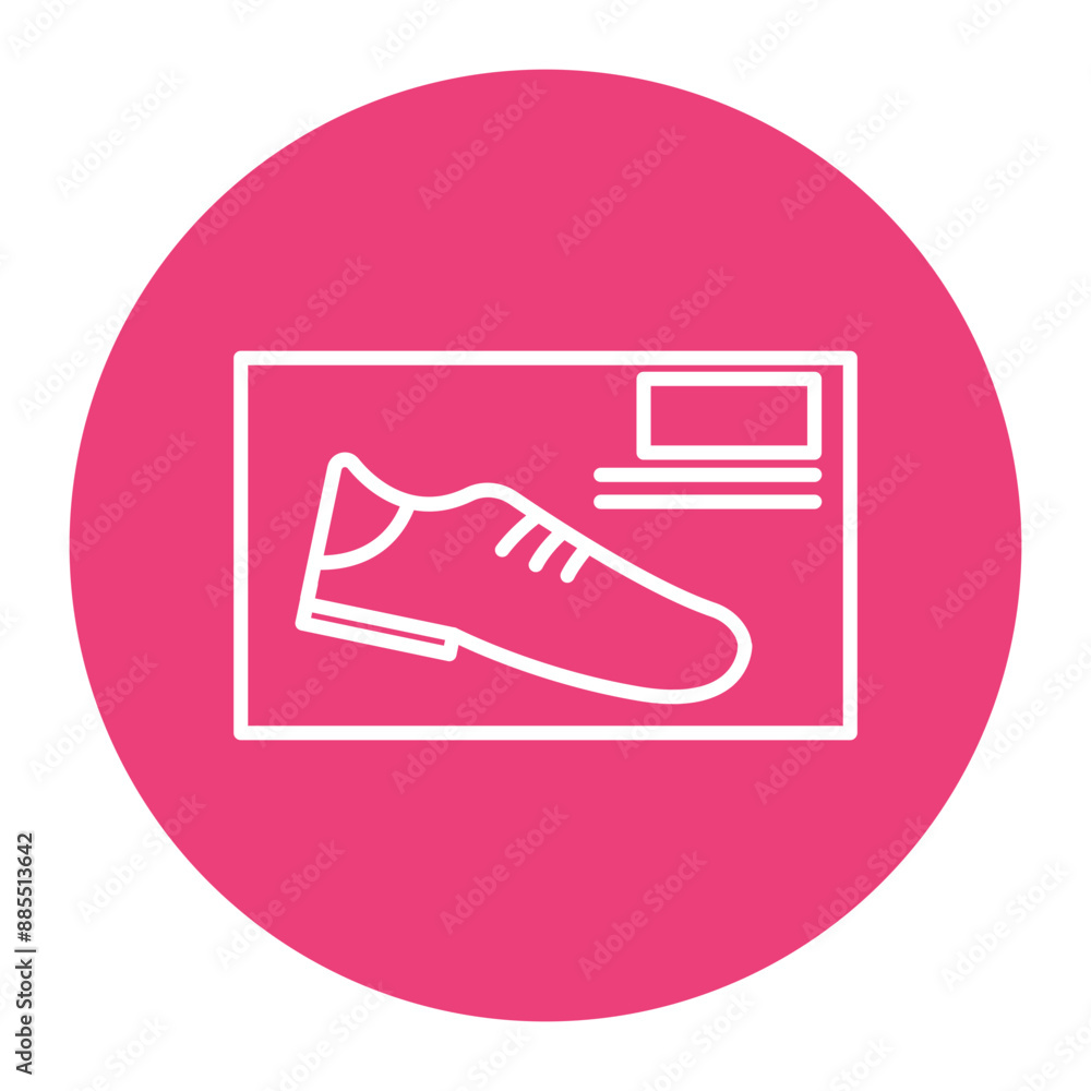 Sticker shoe marketing icon