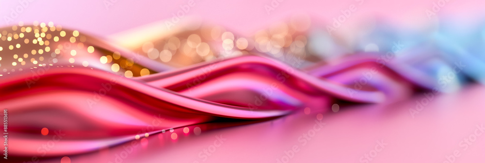 Poster diwali abstract background with wave patterns in pink and gold fluid and dynamic