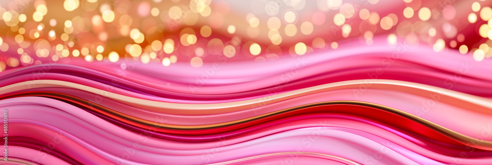 Poster diwali abstract background with wave patterns in pink and gold fluid and dynamic