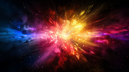 Fototapeta premium Immerse yourself in the infinite expanse of space with this captivating background, where distant stars twinkle against a velvety black canvas. Nebulae swirl in hues of purple and blue.