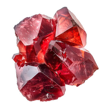 isolated red ruby crystal gemstone