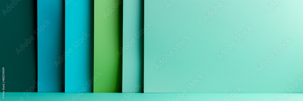 Sticker Gradient background transitioning from mint green to turquoise trendy and refreshing smooth blend 