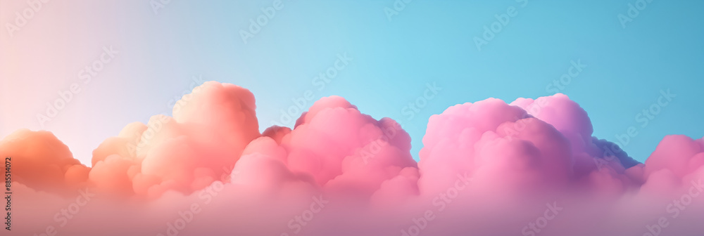 Poster gradient background transitioning from sky blue to pastel pink trendy and whimsical smooth transitio
