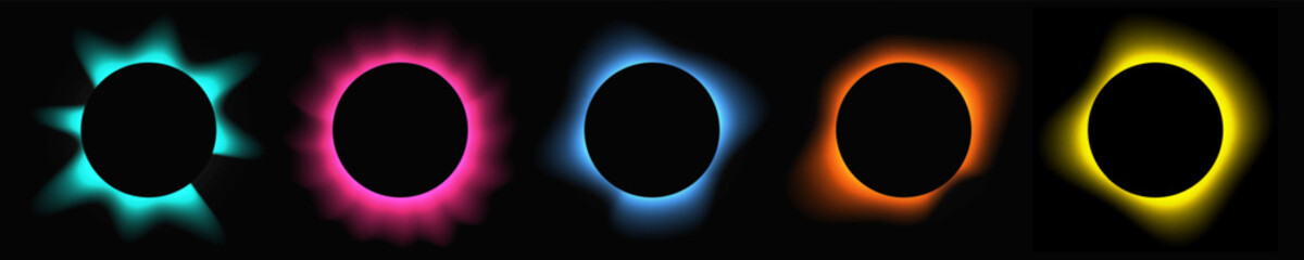 Set of circle illuminate light frames