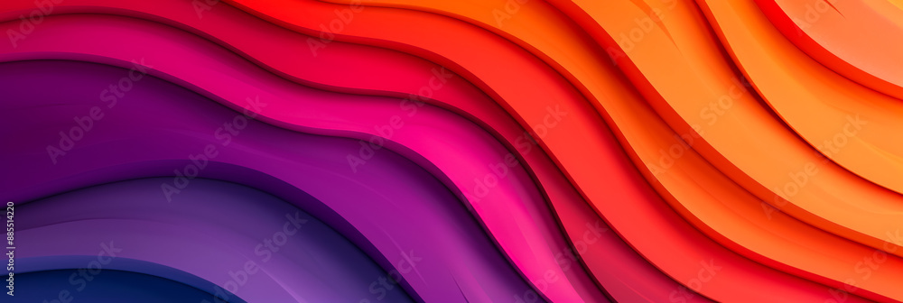 Aufkleber gradient background transitioning from sunset orange to deep purple bold and trendy dynamic design