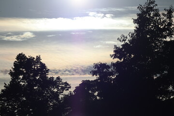 sunset over the river