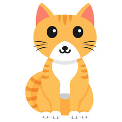 Orange tabby cat illustration appears to be a simple, solid color.