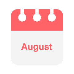 August icon vector. Daily, monthly, yearly calendar icon