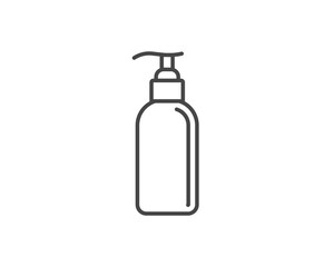 Vector icons of beauty, cosmetics and care. Bottle, jar, shower gel, face cream, body lotion, spray, ointment, paste.