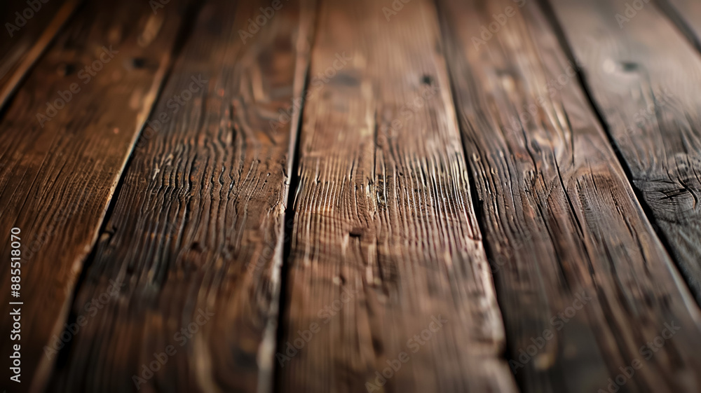 Poster close up of a dark wood background with rich grains and texture shadows adding depth