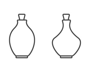 Collection vector icons of beauty, cosmetics and care. Bottle, jar, shower gel, face cream, body lotion, spray, ointment, paste.