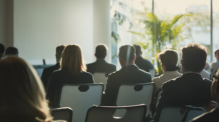 Fototapeta premium Business seminar for business people to work on projects together in the office. Using economic growth charts and network connectivity to accompany the data In analyzing future trends