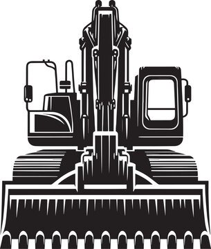 recommend clip art: Construction excavator silhouette vector illustration isolated on a white background