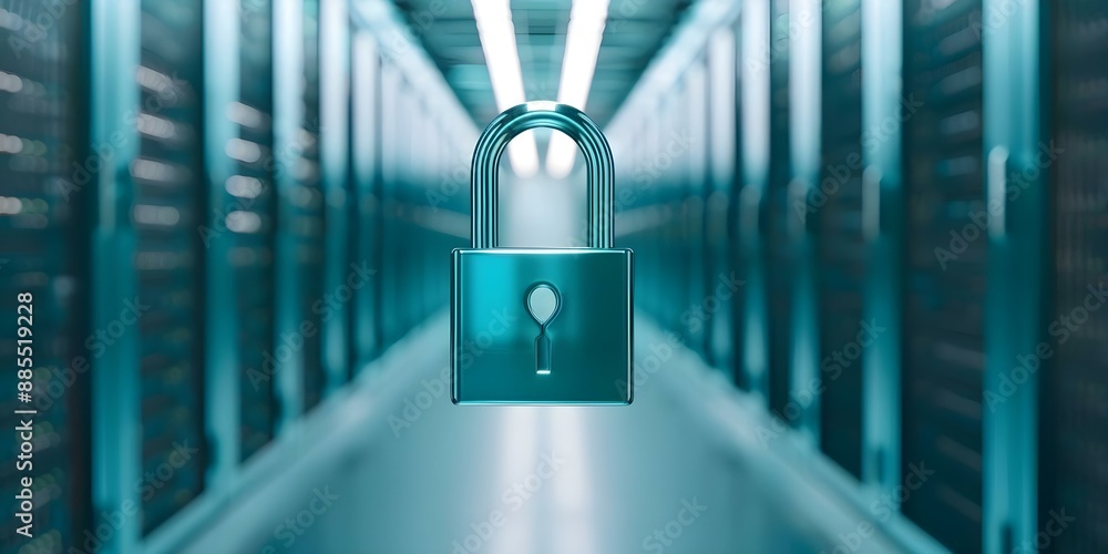 Poster ensuring digital security for data protection in the future is crucial. concept data security, priva