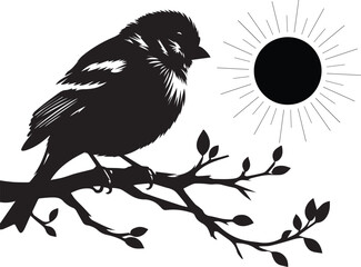 crow silhouette on a branch