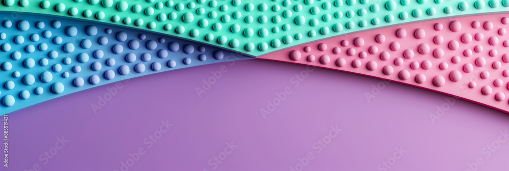 Poster gradient background transitioning from lavender to mint green halftone pattern for a fresh modern de