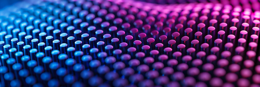 gradient background with a mix of blue and purple tones halftone dots adding texture and depth 