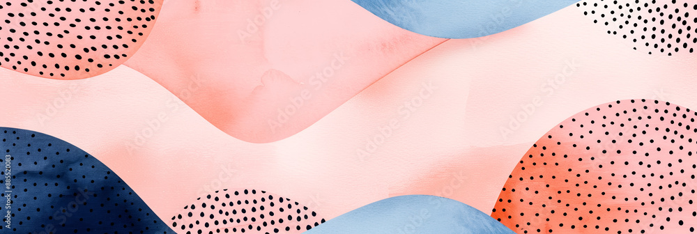 Sticker modern gradient background featuring a blend of peach and navy blue halftone elements for added texture 