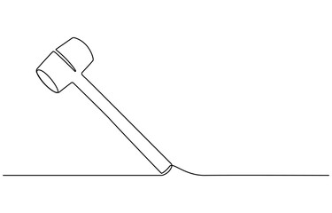 one line drawing of isolated vector object hammer Hammer construction Continuous single one line drawing illustration art vector design,
Continuous one line drawing of hammer. One line of hammer.