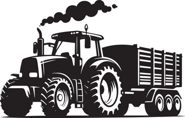 Tractor silhouette vector illustration isolated on a white background