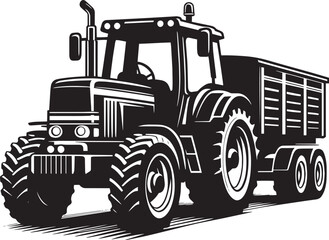 Tractor silhouette vector illustration isolated on a white background
