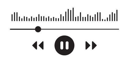 Music player object Vector outline illustration. © Fumeezz