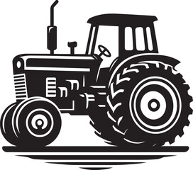 Tractor silhouette vector illustration isolated on a white background