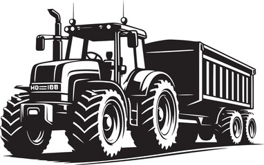 Tractor silhouette vector illustration isolated on a white background