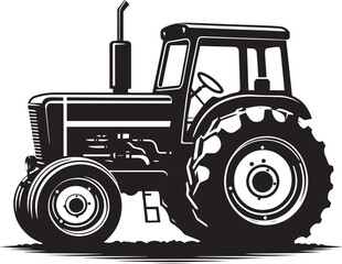 Tractor silhouette vector illustration isolated on a white background