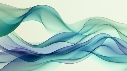 Abstract wave background with smooth, flowing lines in shades of blue and green, creating a sense of motion and fluidity