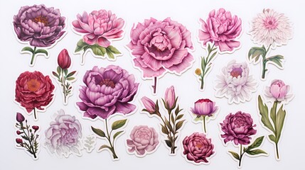 Colorful watercolor peonies ideal for wallpapers, fashion prints, gift wrapping, and branding.