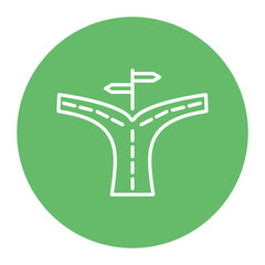 Fototapeta premium Split Road Icon