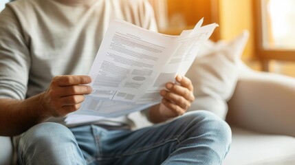 Naklejka premium Advisor holding financial documents, close-up view, discussing investment planning, warm office light, detailed photo-realistic clarity, professional consultation