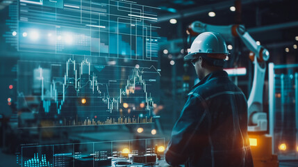 engineer is designing the workings of a mechanical arm in an industrial factory.	