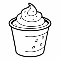 line art of Yogurt container  vector illustration 
