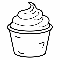 line art of Yogurt container  vector illustration 
