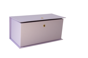 rectangular lilac box. Mockup. isolated on transparent background. PNG format available