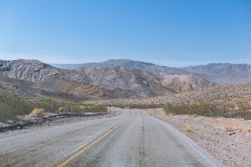 A road with a yellow line down the middle