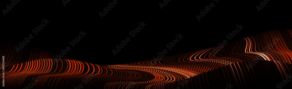 Poster wave pattern vector. 3d glowing abstract digital particles background. technology concept. abstract 