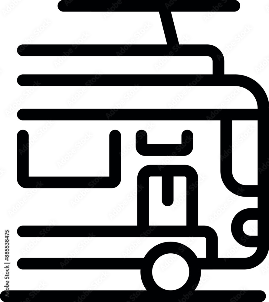 Poster delivery trolley bus is transporting a parcel box, ensuring efficient and timely delivery